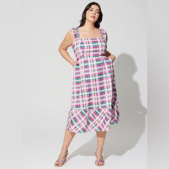 torrid Dresses & Skirts - Torrid Mini Poplin Tiered Ruffle Strap Dress Size 1x